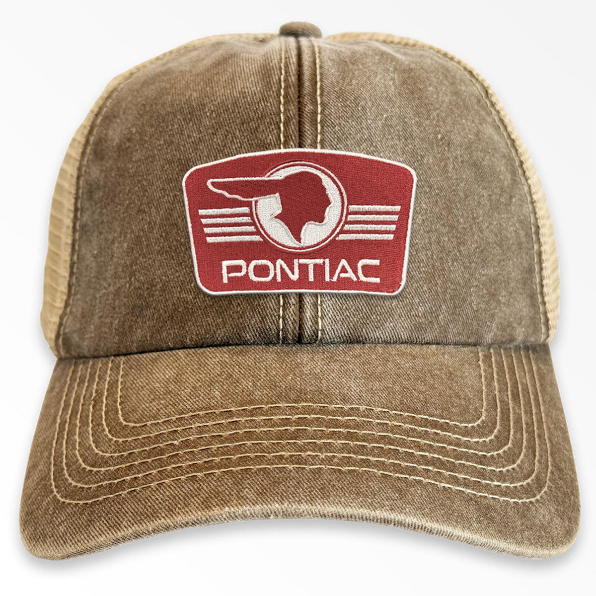 Pontiac Retro Logo Patch Vintage Trucker Cap