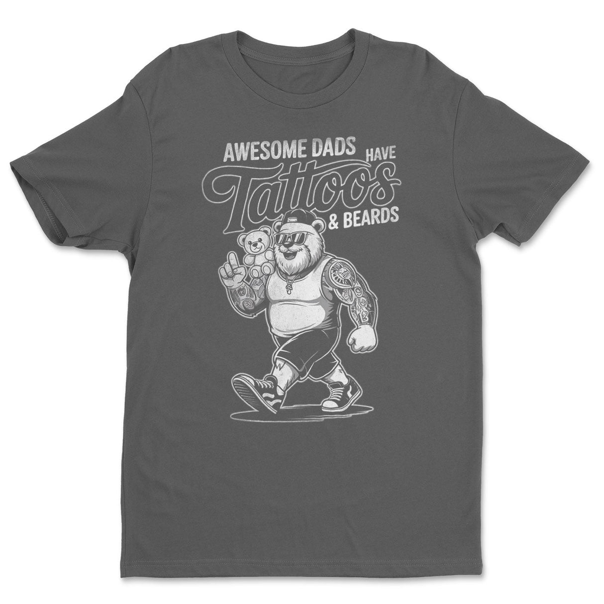Awesome Dads Have Tattoos & Beards Tee