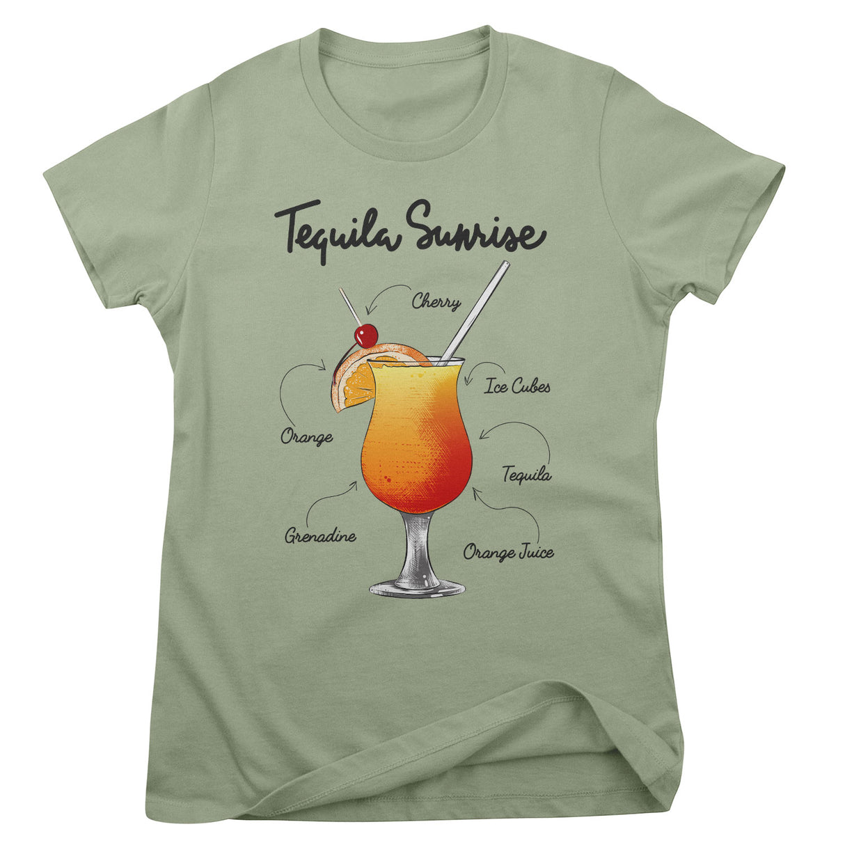 Tequila Sunrise - Ingredients Girly Tee