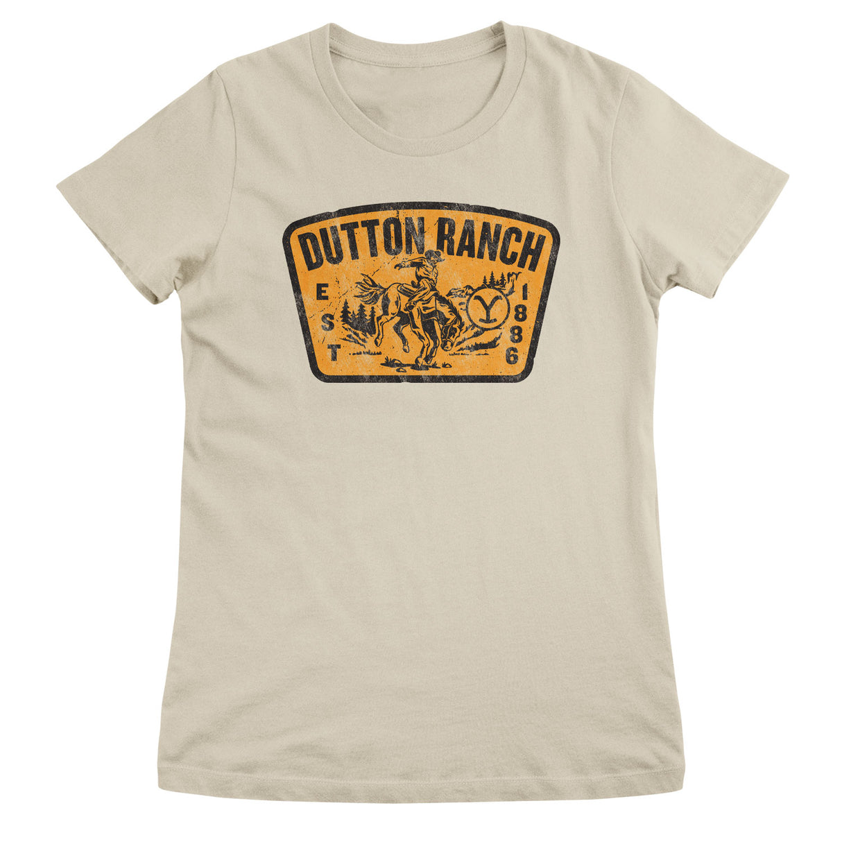 Yellowstone - Washed Dutton Ranch Patch Girly Tee