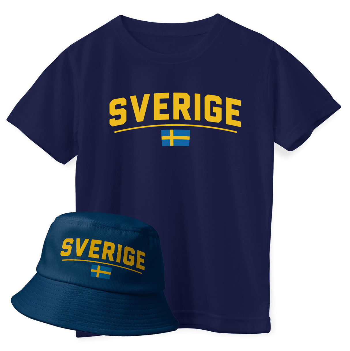Sverige Flagga Hat & T-shirt - Barn
