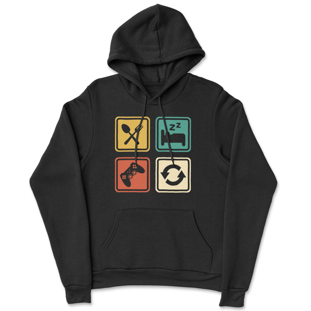 Eat - Sleep - Game - Repeat Icons Hoodie