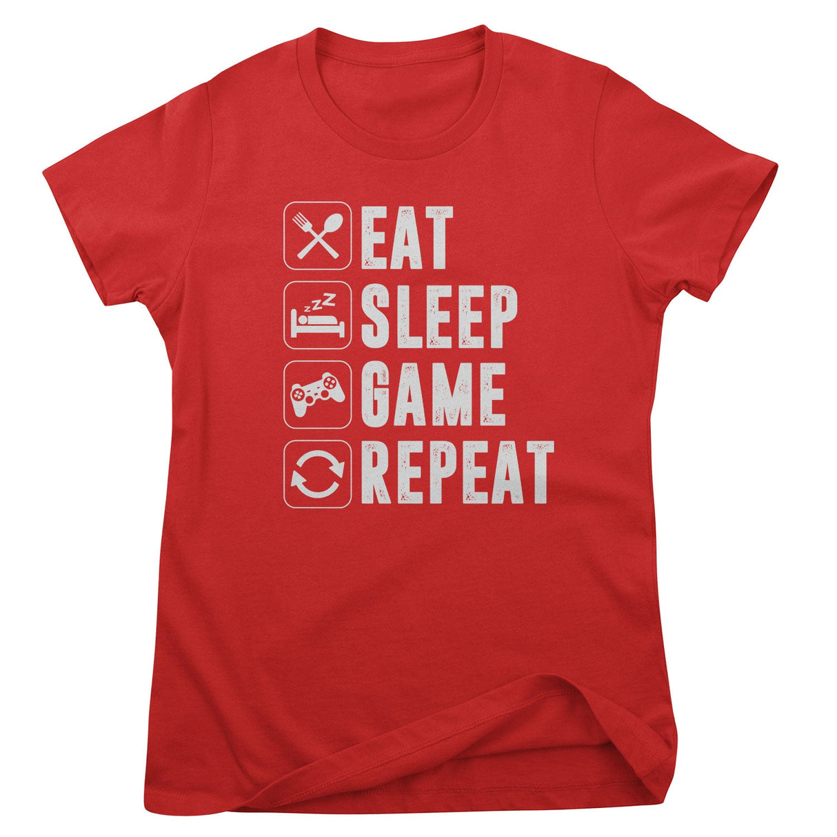 Eat Sleep Game Repeat Stacked Girly Top