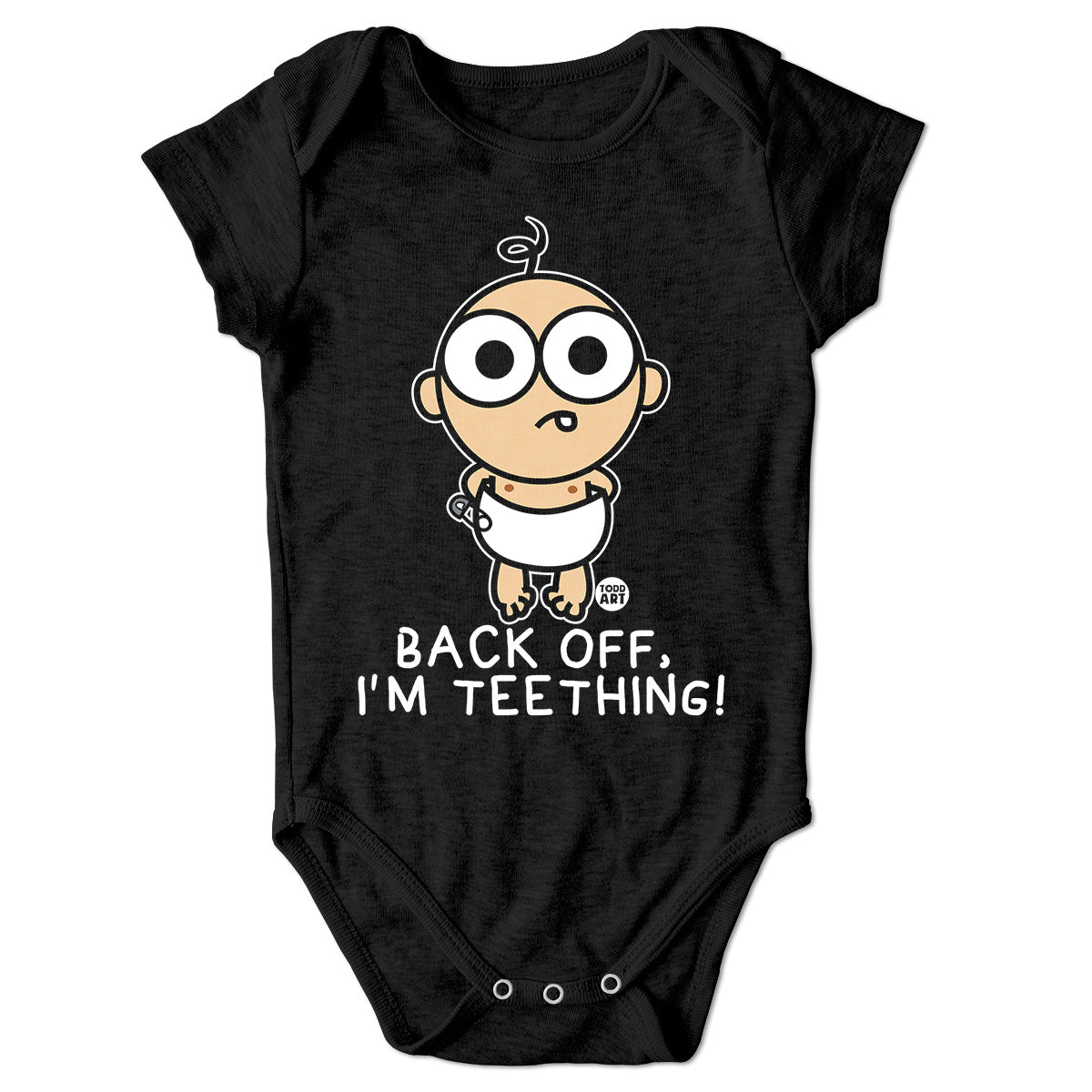 Back Off I'm Teething - ToddArt Baby Body