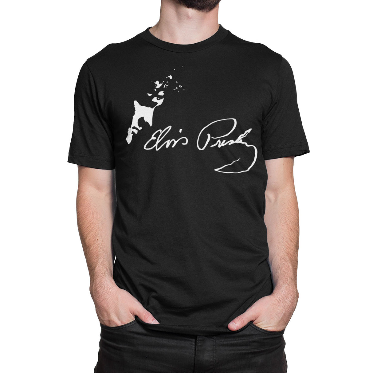 Elvis profil/autograf T-Shirt