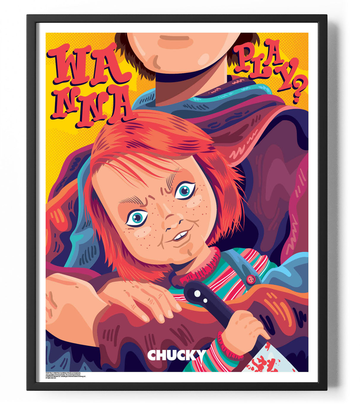 Chucky Wanna Play Cartoon Poster