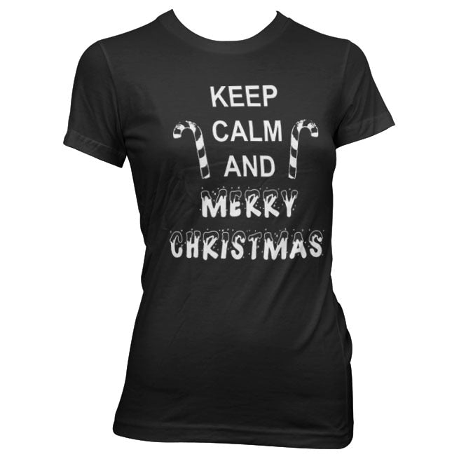 Keep Calm And Merry Christmas Girly T-Shirt