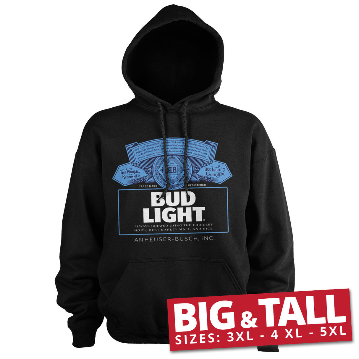 Bud Light Label Logo Big & Tall Hoodie