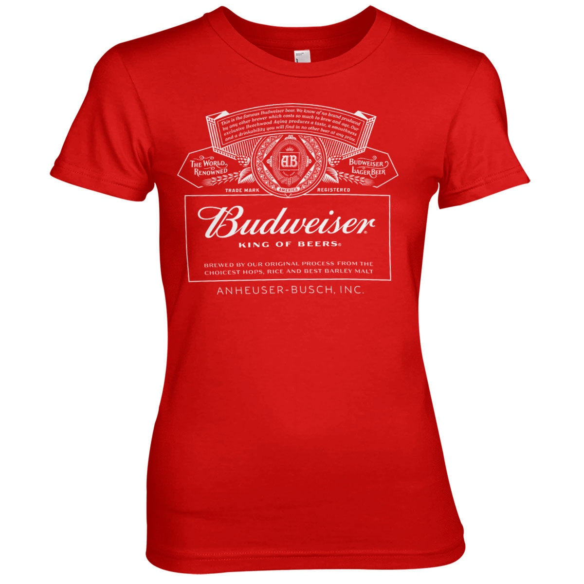 Budweiser White Logo Girly Tee