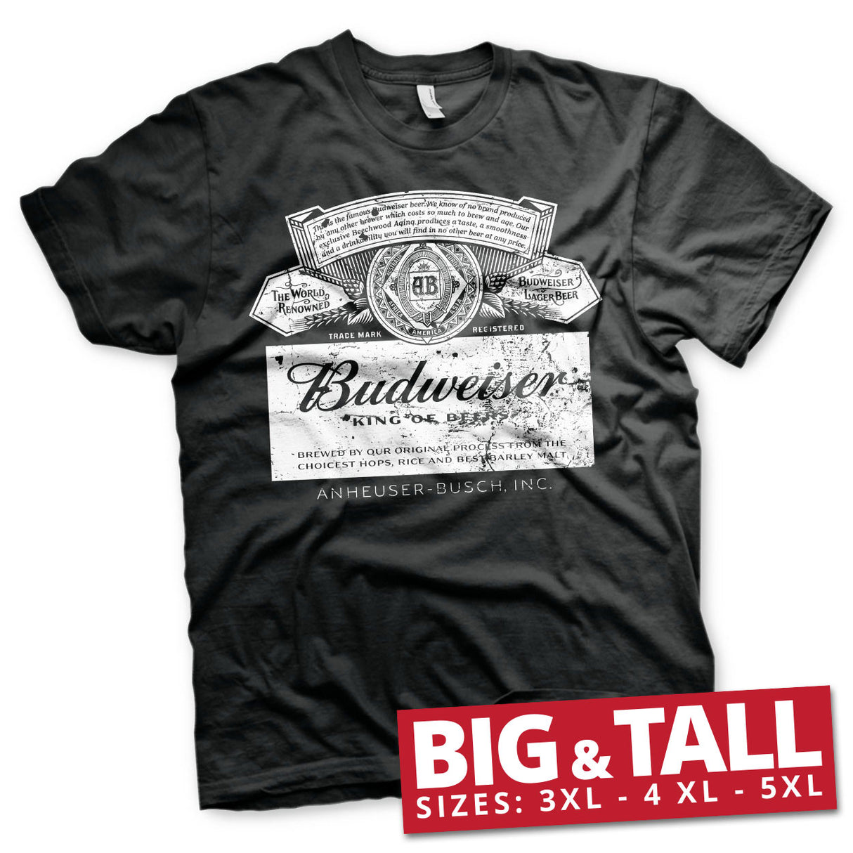 Budweiser Washed Logo Big & Tall T-Shirt