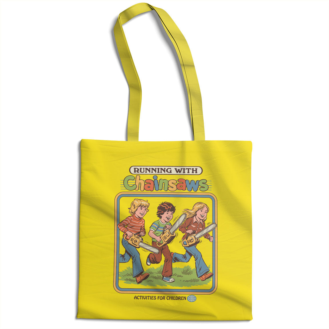 Running With Chainsaws Tote Bag