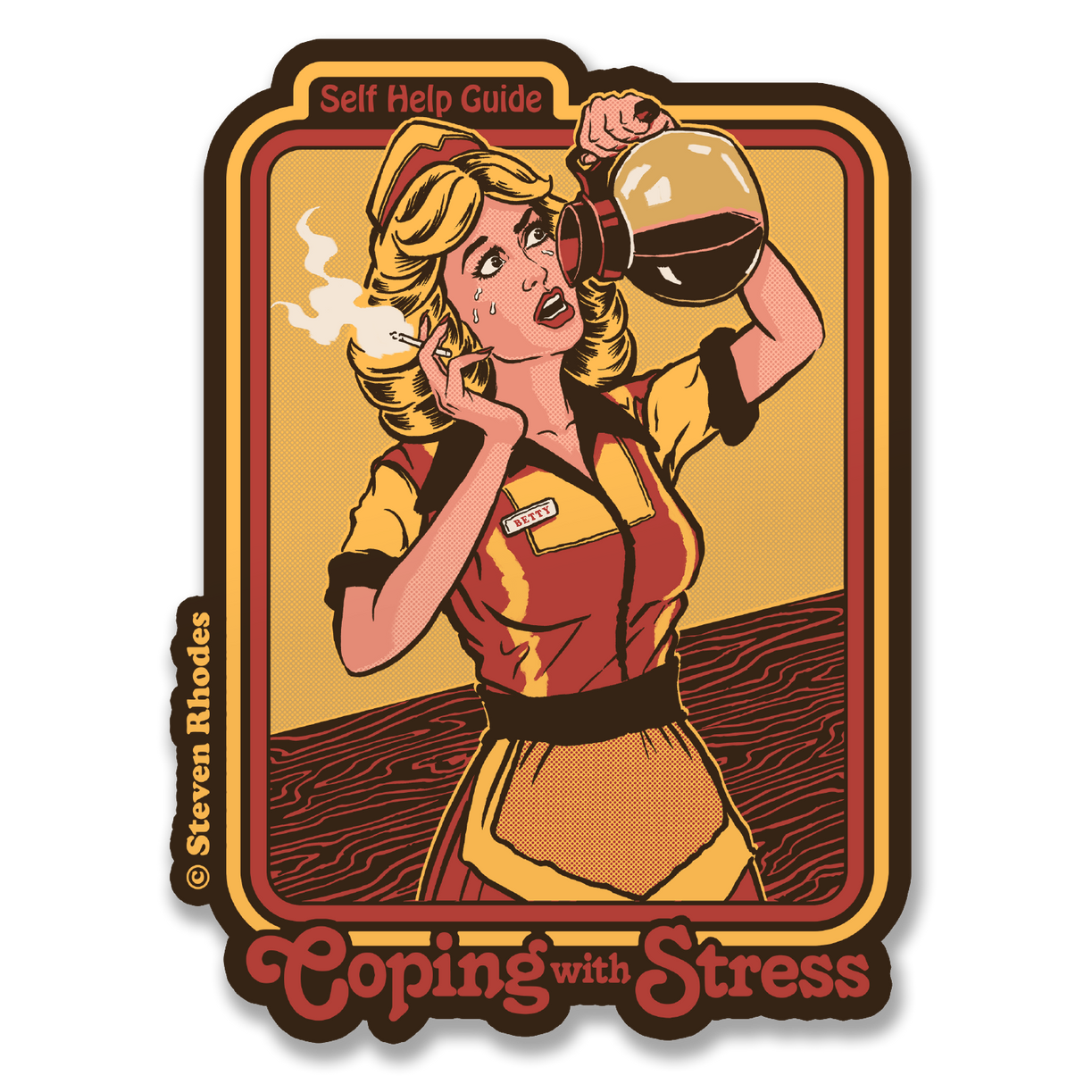 Steven Rhodes - Coping With Coffee Sticker