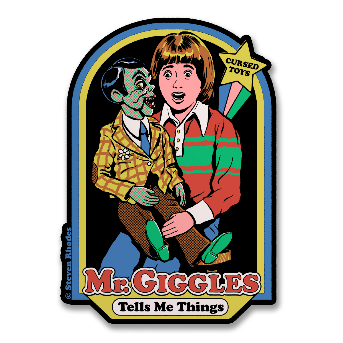 Steven Rhodes - Mr Giggles Tells Me things Sticker