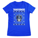 Transformers Christmas Pattern Girly Tee