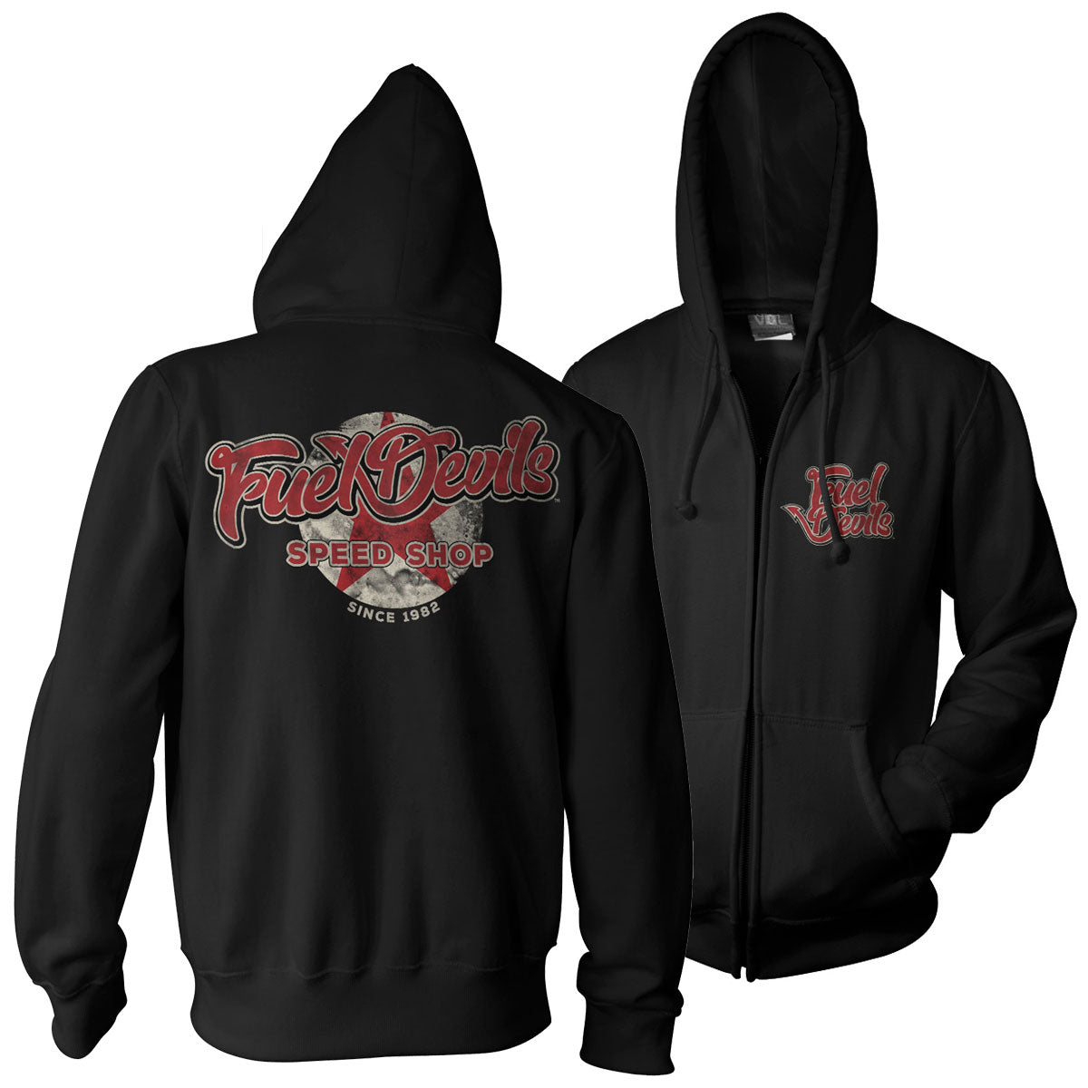 Fuel Devils Rust Logo Zipped Hoodie