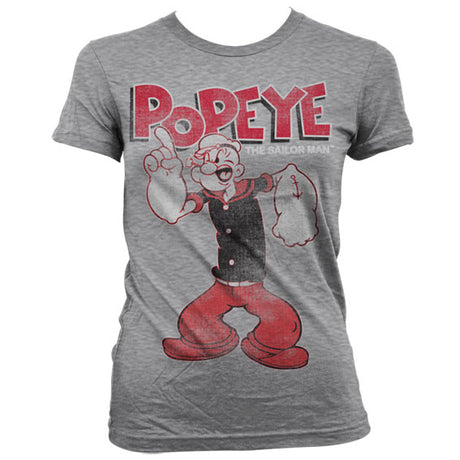 Popeye Distressed Sailor Man Girly T-Shirt