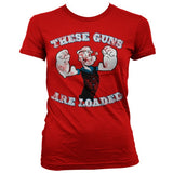 Popeye - These Guns Are Loaded Girly T-Shirt