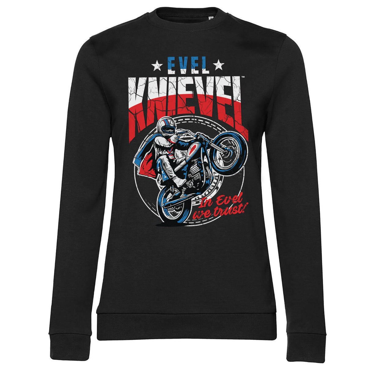 Evel Knievel Wheelie Girly Sweatshirt