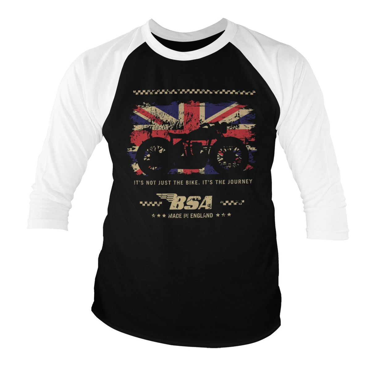 B.S.A. Motor Cycles - The Journey Baseball 3/4 Sleeve Tee