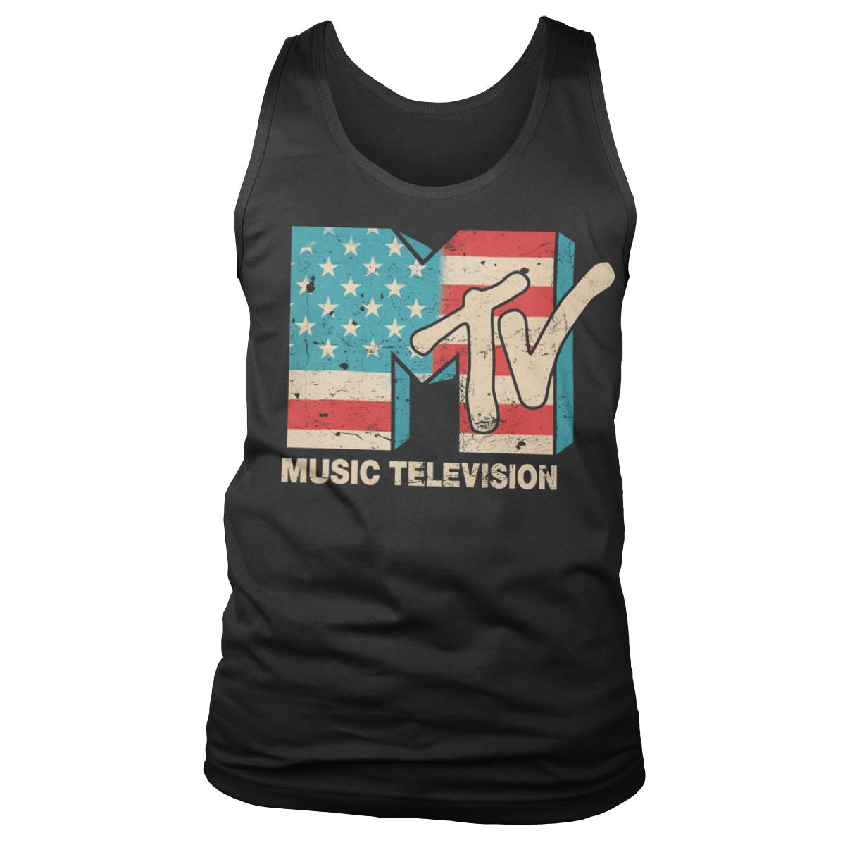 MTV Distressed USA-Flag Tank Top