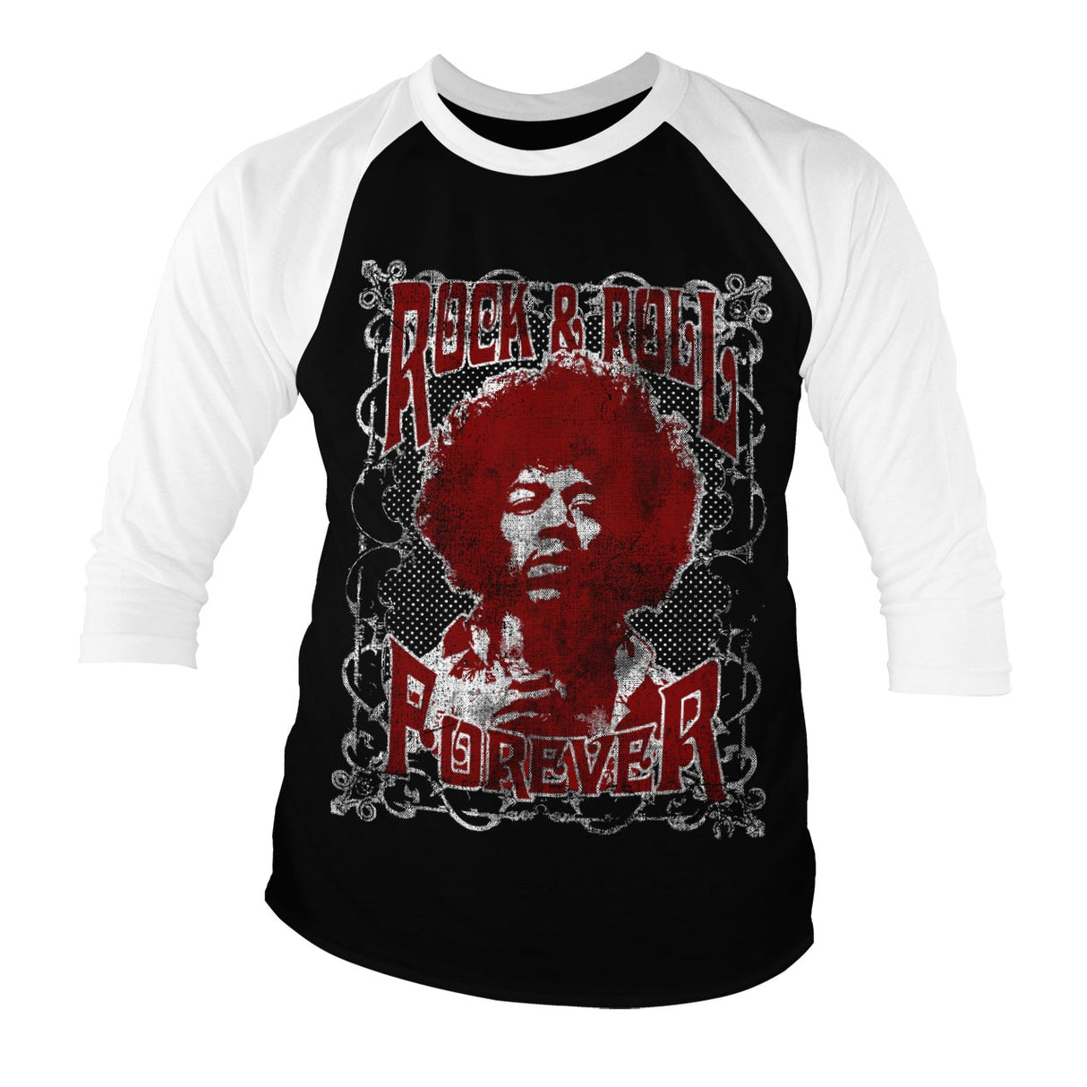 Jimi Hendrix - Rock 'n Roll Forever Baseball 3/4 Sleeve Tee