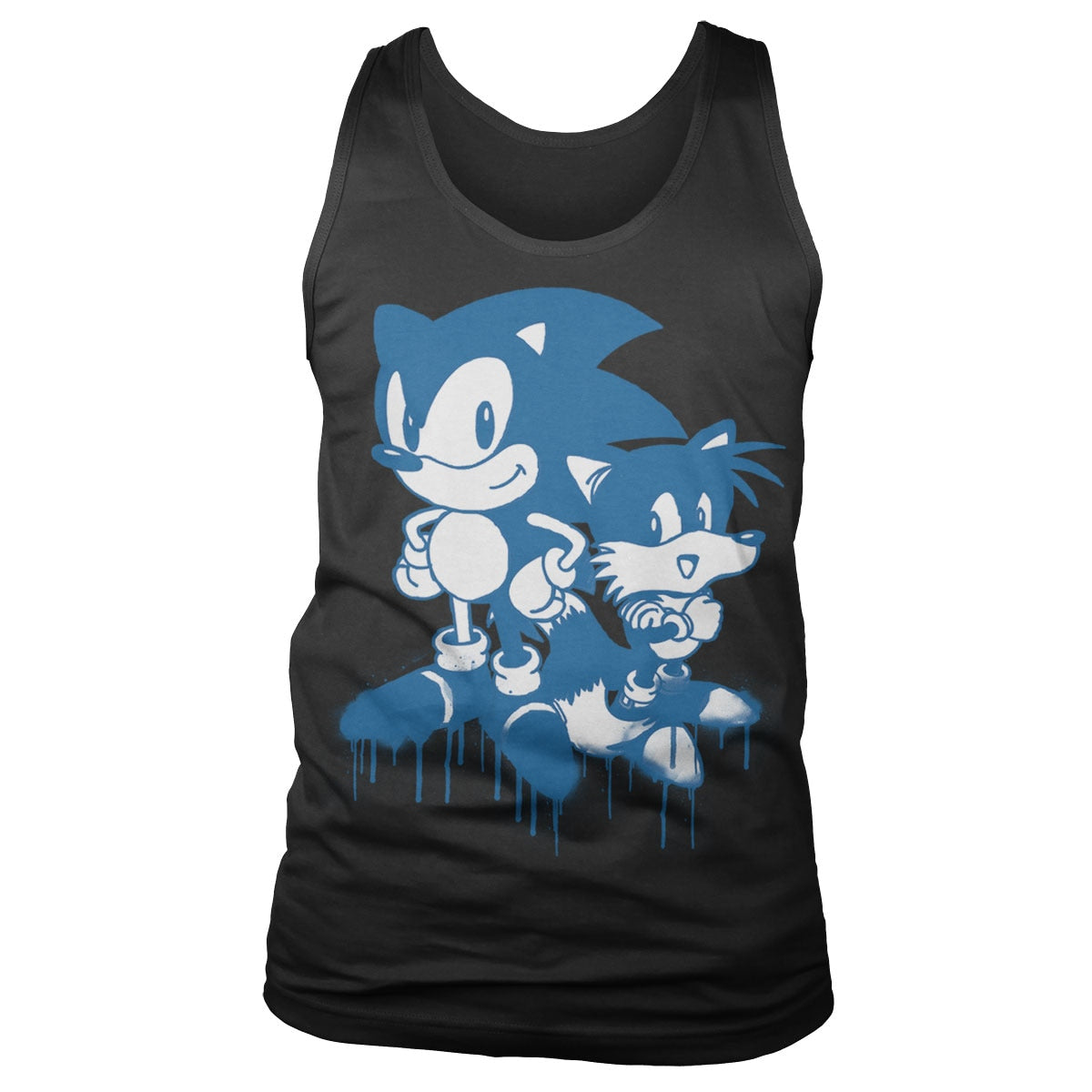 Sonic and Tails Sprayed Tank Top