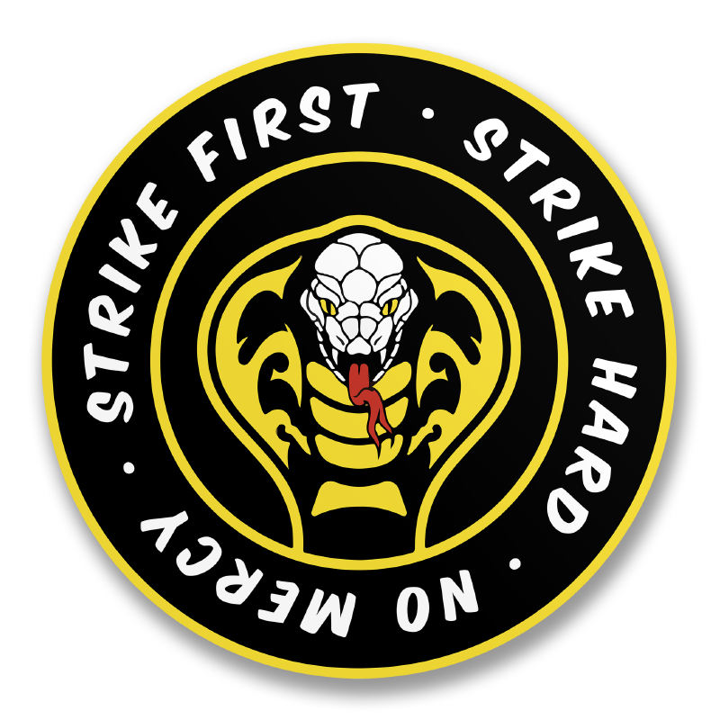 Strike First, Strike Hard, No Mercy Round Sticker