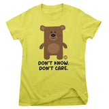Don't Know Don't Care - Don't Care Bear Girly Tee