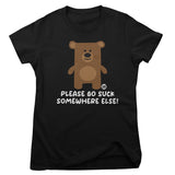 Please Go Suck Somewhere Else - Don't Care Bear Girly Tee
