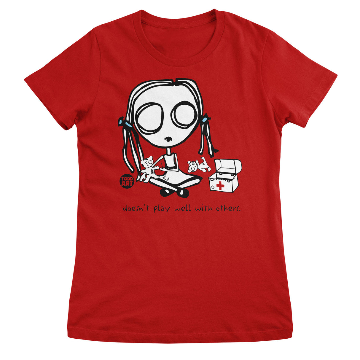 Doesn't Play Well With Others - ToddArt Girly Tee