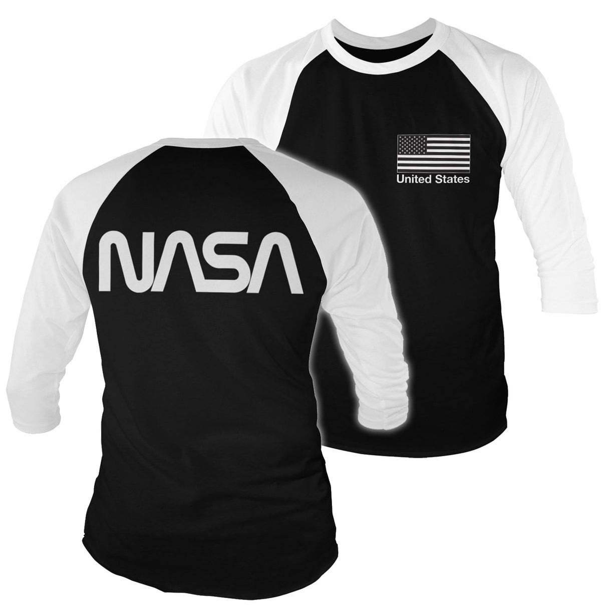 NASA Black Flag Baseball 3/4 Sleeve Tee