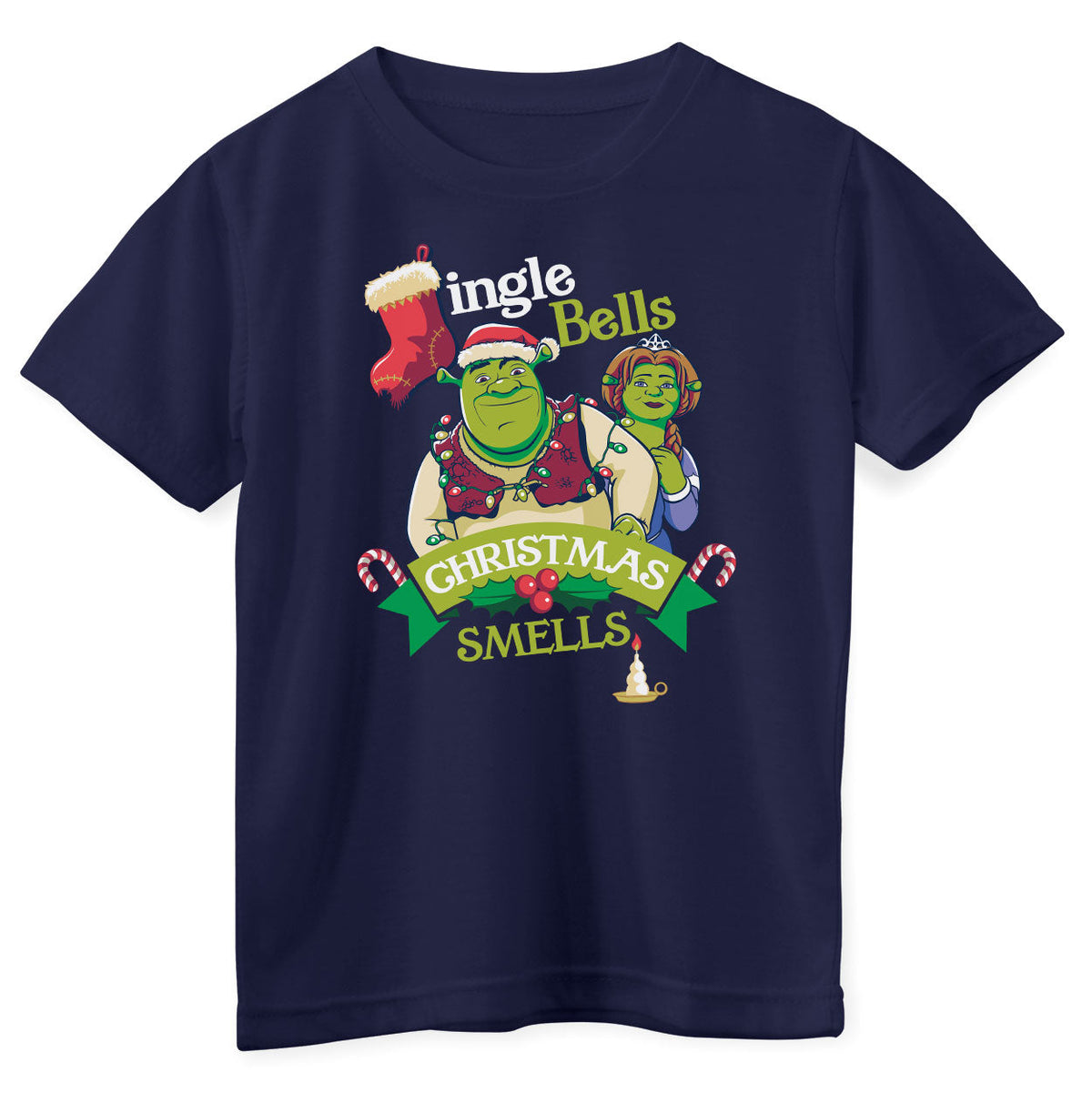 Shrek - Jingle Bells Christmas Smells Kids Tee