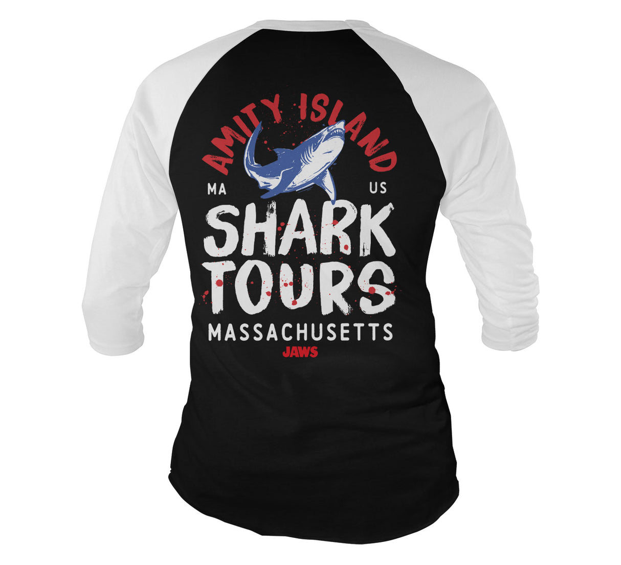 Amity Island Shark Tours Baseball 3/4 Sleeve Tee