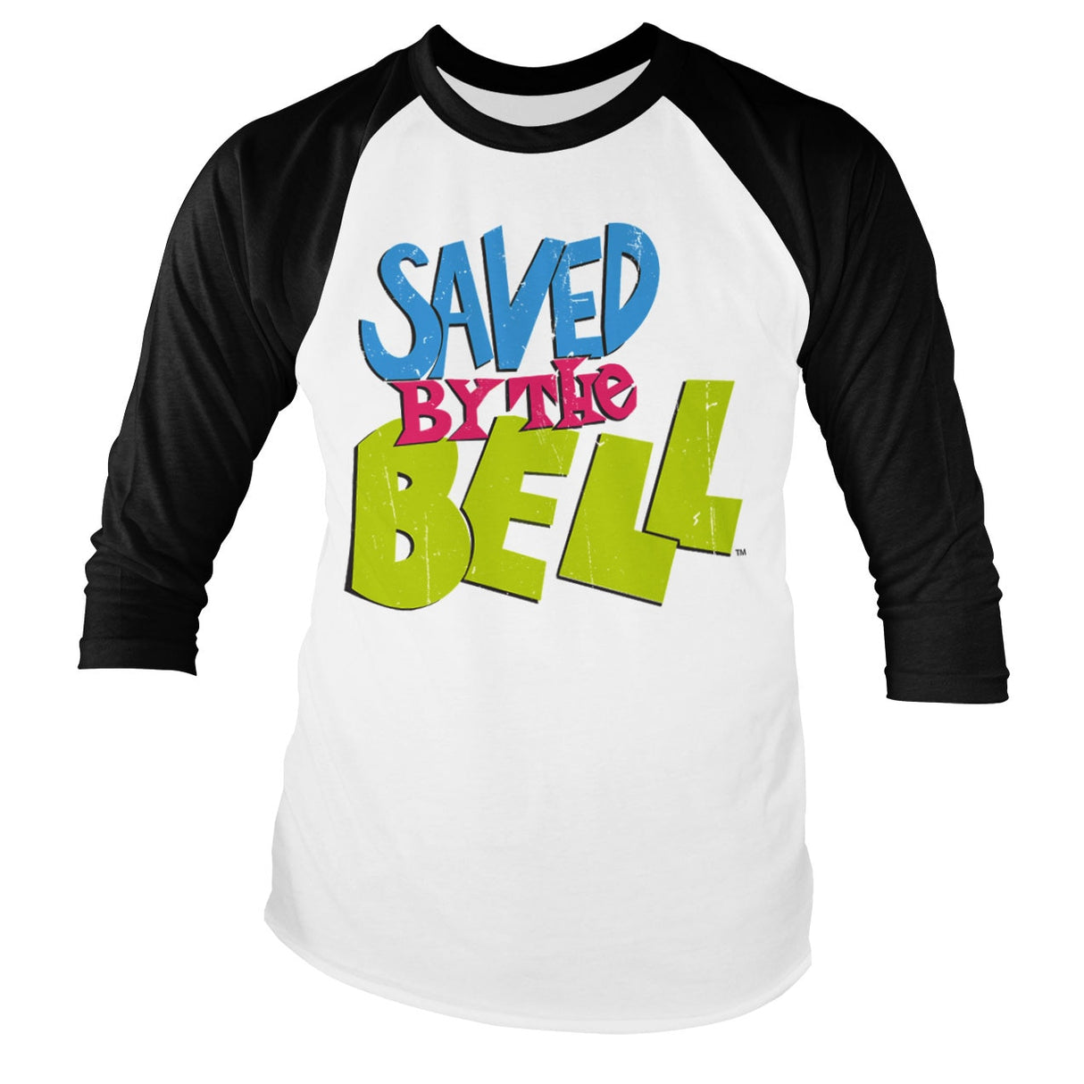 Saved By The Bell Distressed Logo Baseball Long Sleeve Tee