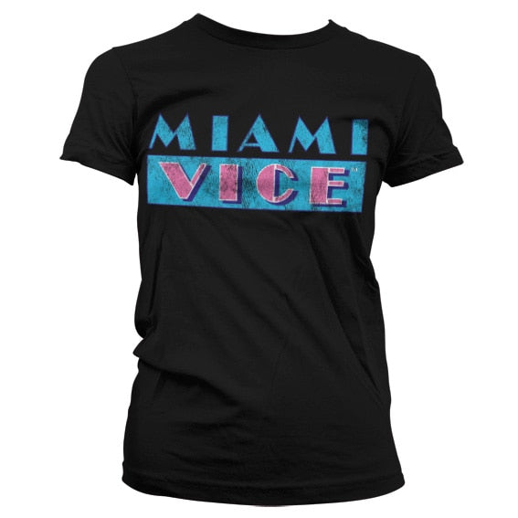 Miami Vice Distressed Logo Girly T-Shirt