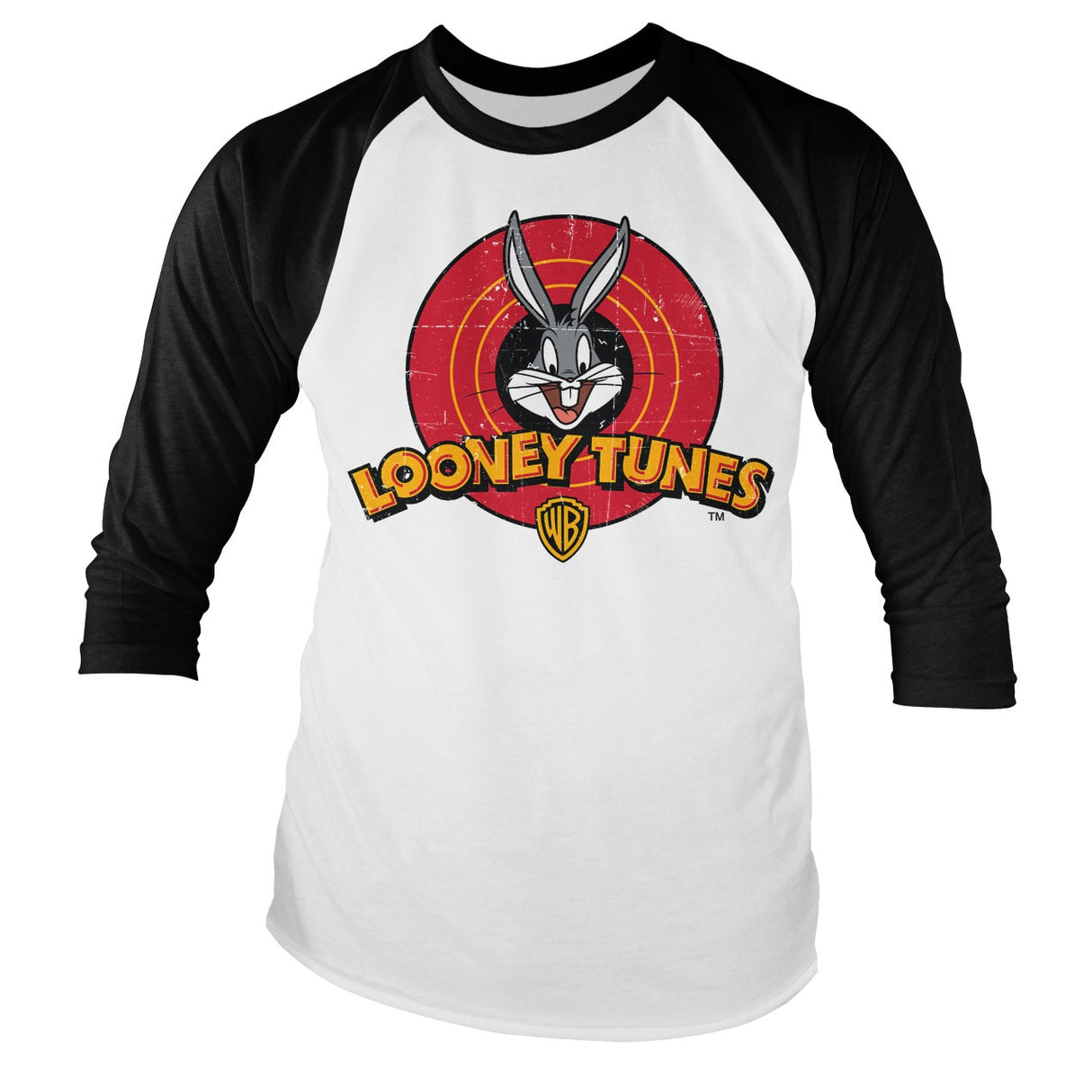 Looney Tunes Distressed Logo Baseball Long Sleeve Tee