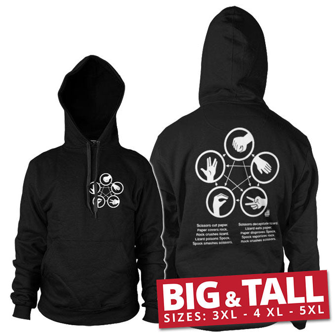 Sheldons Rock-Paper-Scissors-Lizard Game Big & Tall Hoodie