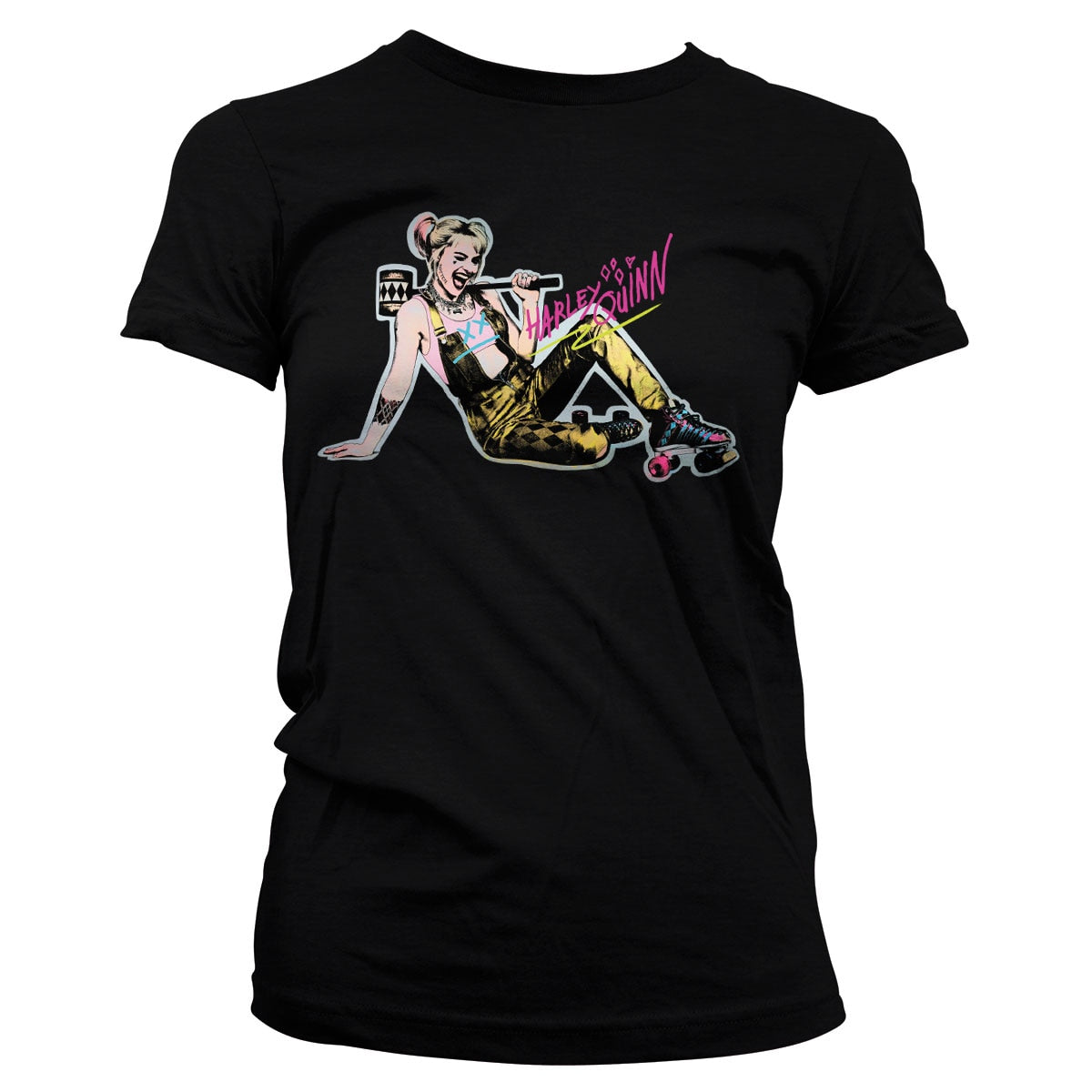 Harley Quinn Roller Skates Girly Tee