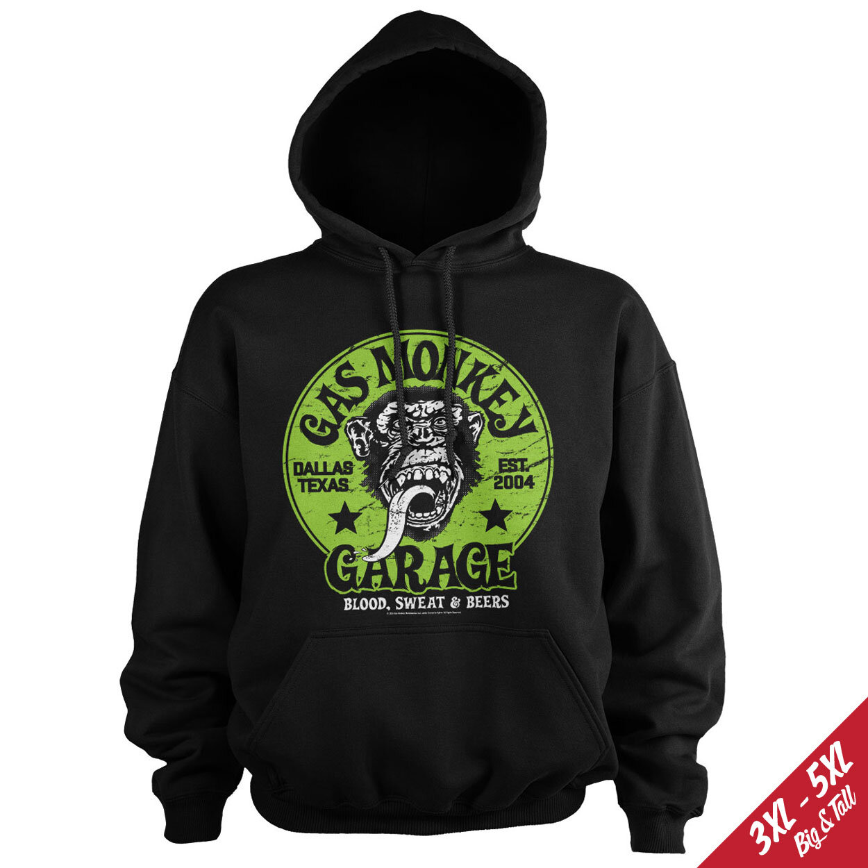 Gas Monkey Garage - Green Logo Big & Tall Hoodie